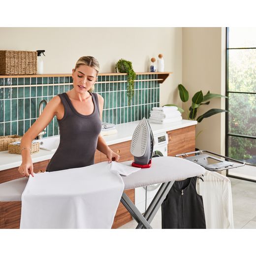 Morphy Richards Power Steam Elite 302012 3000 Watt Iron -Red / Black - Woman ironing